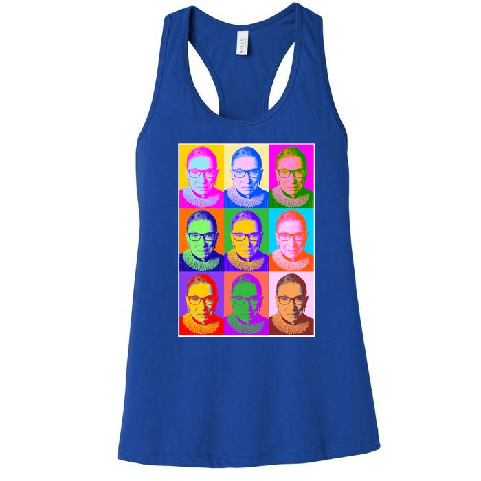 Ruth Bader Ginsburg RBG Pop Art Tribute Women's Racerback Tank