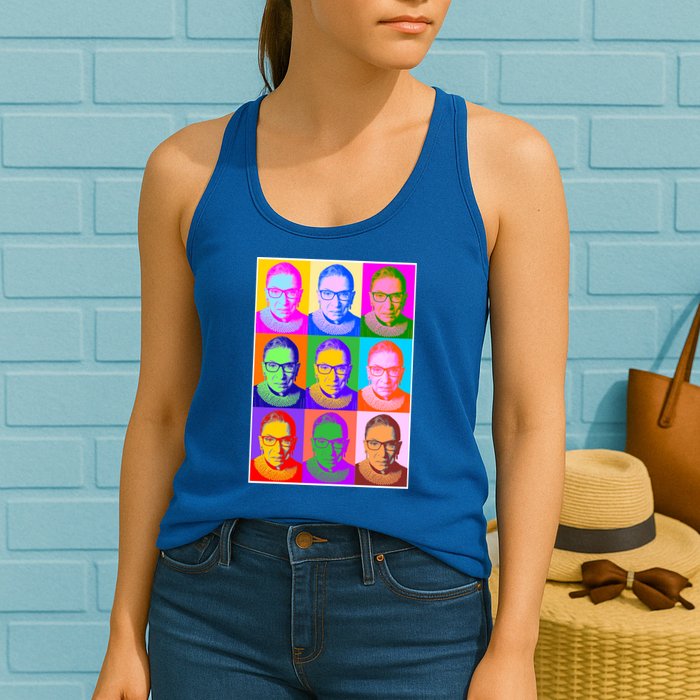 Ruth Bader Ginsburg RBG Pop Art Tribute Womens Tank Top