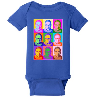 Ruth Bader Ginsburg RBG Pop Art Tribute Baby Bodysuit