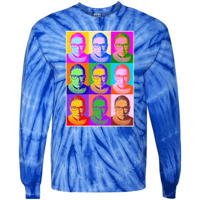 Ruth Bader Ginsburg RBG Pop Art Tribute Tie-Dye Long Sleeve Shirt