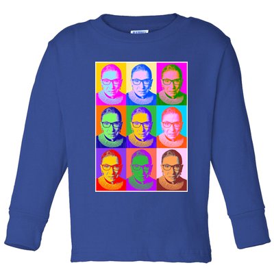 Ruth Bader Ginsburg RBG Pop Art Tribute Toddler Long Sleeve Shirt