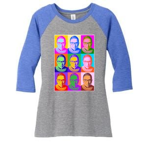 Ruth Bader Ginsburg RBG Pop Art Tribute Women's Tri-Blend 3/4-Sleeve Raglan Shirt