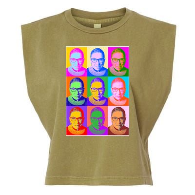 Ruth Bader Ginsburg RBG Pop Art Tribute Garment-Dyed Women's Muscle Tee