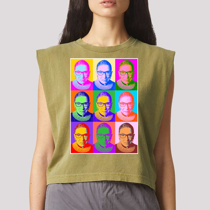 Ruth Bader Ginsburg RBG Pop Art Tribute Garment-Dyed Women's Muscle Tee