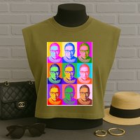 Ruth Bader Ginsburg RBG Pop Art Tribute Garment-Dyed Women's Muscle Tee
