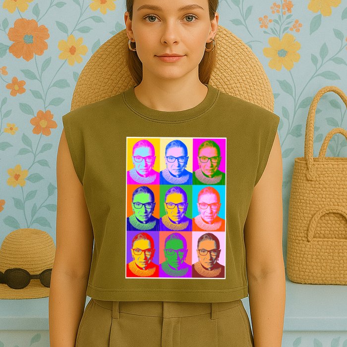 Ruth Bader Ginsburg RBG Pop Art Tribute Garment-Dyed Women's Muscle Tee