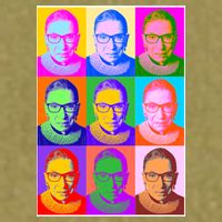 Ruth Bader Ginsburg RBG Pop Art Tribute Garment-Dyed Women's Muscle Tee