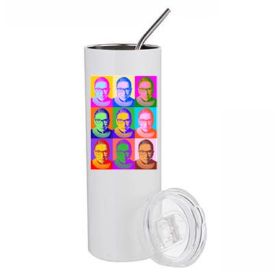 Ruth Bader Ginsburg RBG Pop Art Tribute Stainless Steel Tumbler