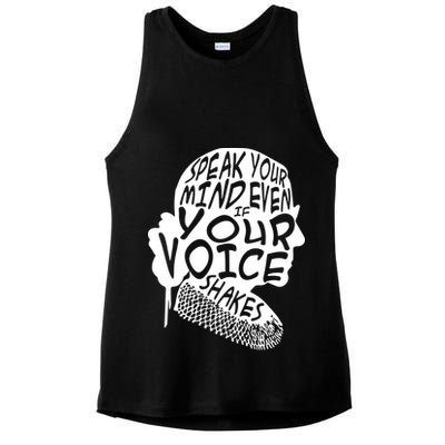 Ruth Bader Ginsburg Speak Your Mind  Ladies PosiCharge Tri-Blend Wicking Tank