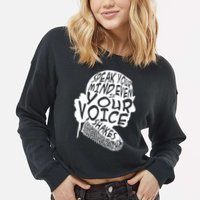 Ruth Bader Ginsburg Speak Your Mind  Cropped Pullover Crew