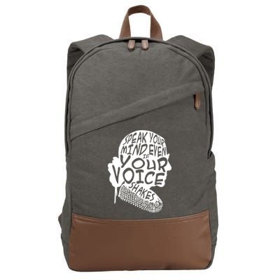 Ruth Bader Ginsburg Speak Your Mind  Cotton Canvas Backpack