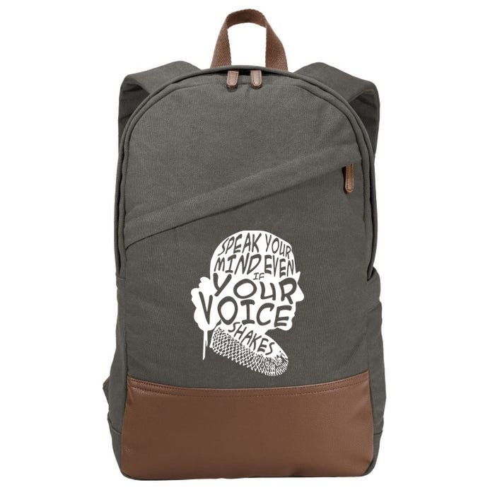 Ruth Bader Ginsburg Speak Your Mind  Cotton Canvas Backpack