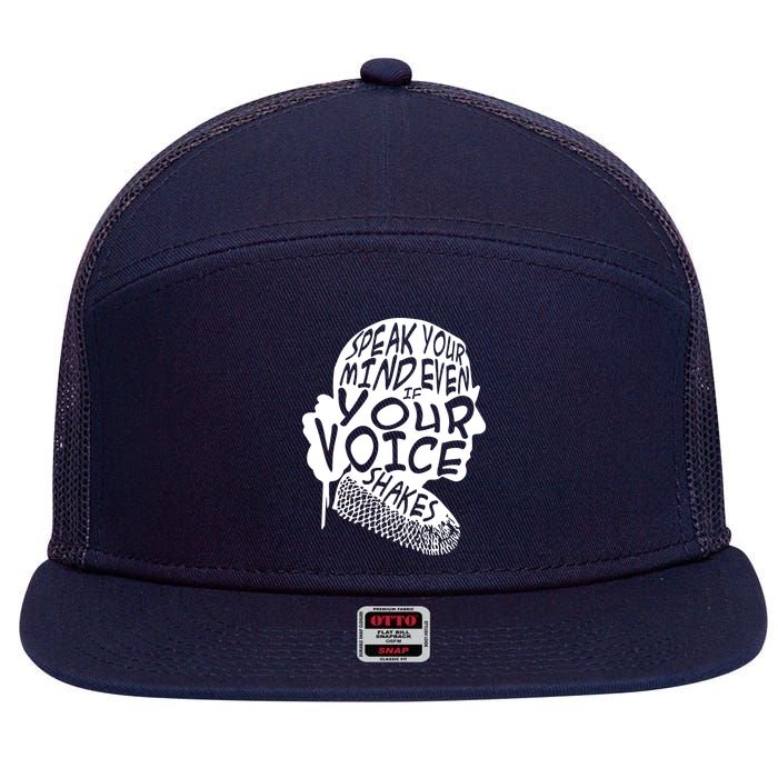 Ruth Bader Ginsburg Speak Your Mind  7 Panel Mesh Trucker Snapback Hat