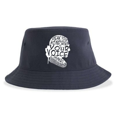 Ruth Bader Ginsburg Speak Your Mind  Sustainable Bucket Hat