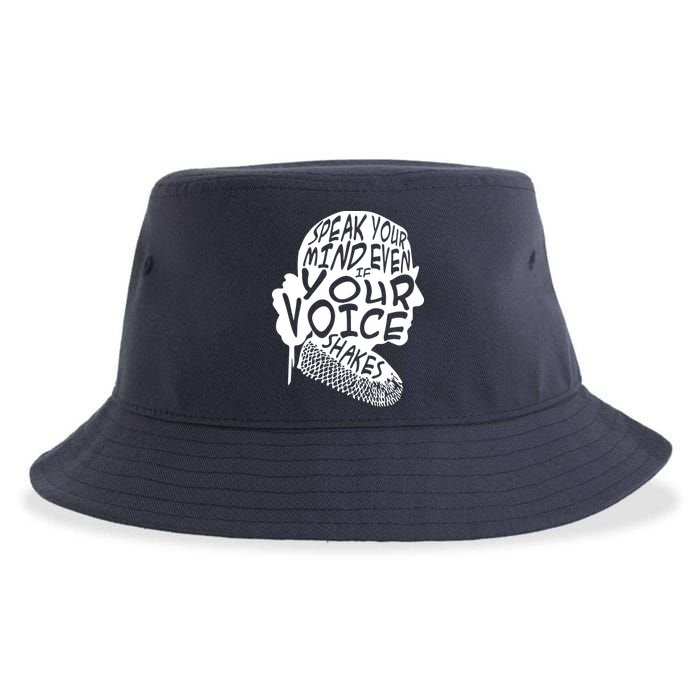 Ruth Bader Ginsburg Speak Your Mind  Sustainable Bucket Hat