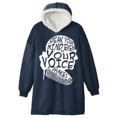 Ruth Bader Ginsburg Speak Your Mind  Hooded Wearable Blanket