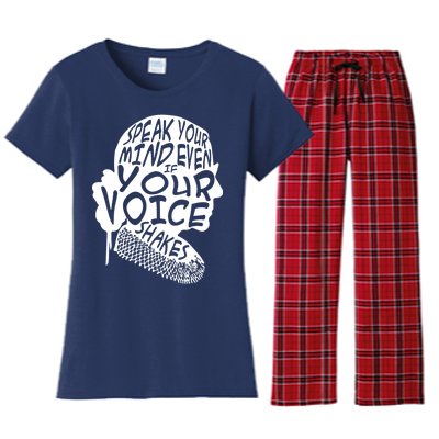 Ruth Bader Ginsburg Speak Your Mind  Women's Flannel Pajama Set