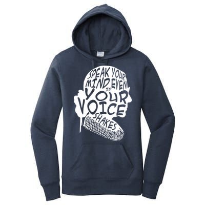 Ruth Bader Ginsburg Speak Your Mind  Women's Pullover Hoodie