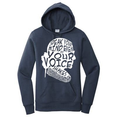 Ruth Bader Ginsburg Speak Your Mind  Women's Pullover Hoodie