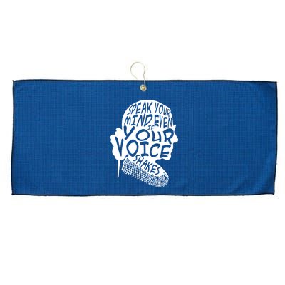Ruth Bader Ginsburg Speak Your Mind  Large Microfiber Waffle Golf Towel