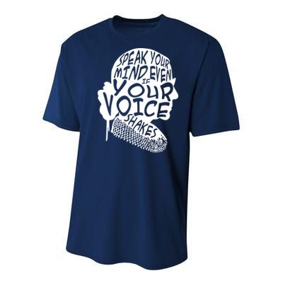 Ruth Bader Ginsburg Speak Your Mind  Youth Performance Sprint T-Shirt