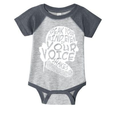 Ruth Bader Ginsburg Speak Your Mind  Infant Baby Jersey Bodysuit