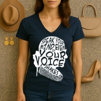 Ruth Bader Ginsburg Speak Your Mind  Women's V-Neck T-Shirt