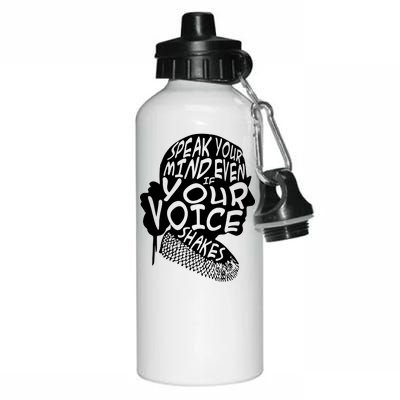 Ruth Bader Ginsburg Speak Your Mind  Aluminum Water Bottle