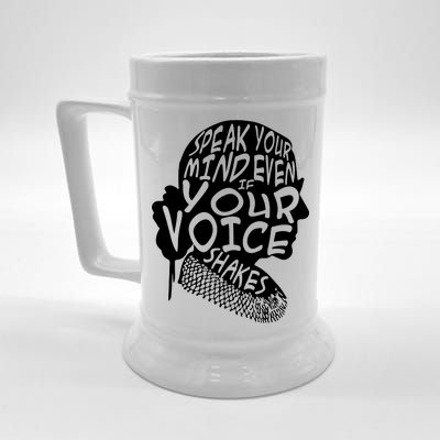 Ruth Bader Ginsburg Speak Your Mind  Beer Stein