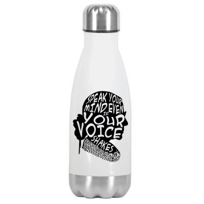 Ruth Bader Ginsburg Speak Your Mind  Stainless Steel Insulated Water Bottle