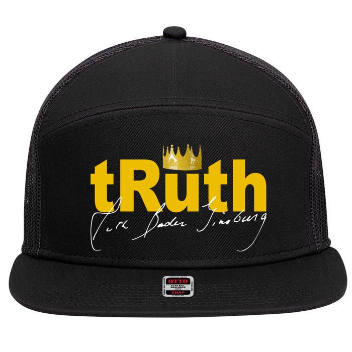 Ruth Bader Ginsburg Truth Crown Signature 7 Panel Mesh Trucker Snapback Hat