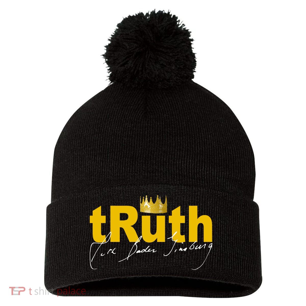 Ruth Bader Ginsburg Truth Crown Signature Pom Pom 12in Knit Beanie