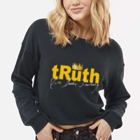 Ruth Bader Ginsburg Truth Crown Signature Cropped Pullover Crew