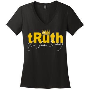 Ruth Bader Ginsburg Truth Crown Signature Women's V-Neck T-Shirt