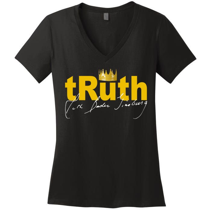 Ruth Bader Ginsburg Truth Crown Signature Women's V-Neck T-Shirt