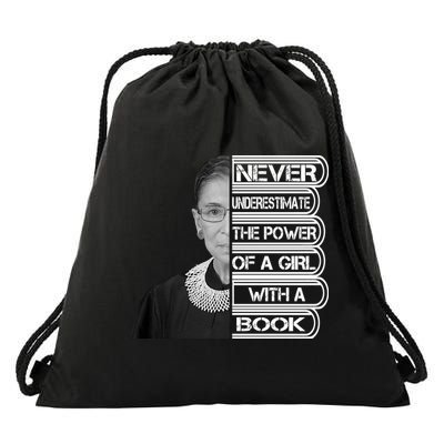 Ruth Never Underestimate a Power of a Book Drawstring Bag