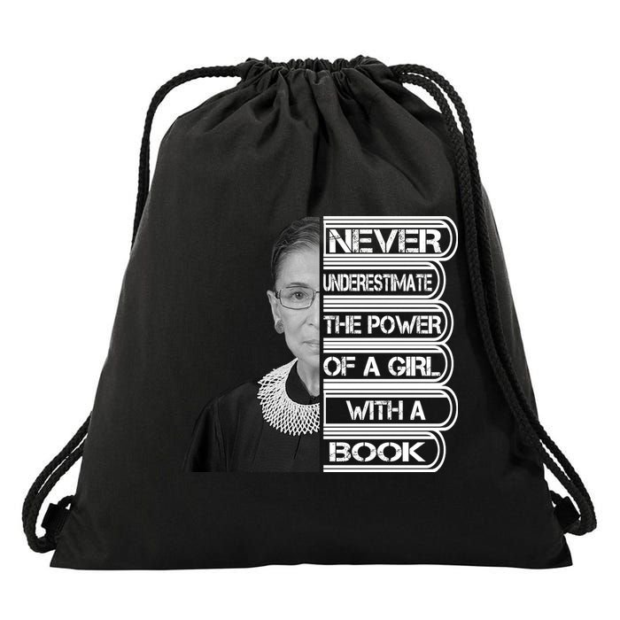 Ruth Never Underestimate a Power of a Book Drawstring Bag