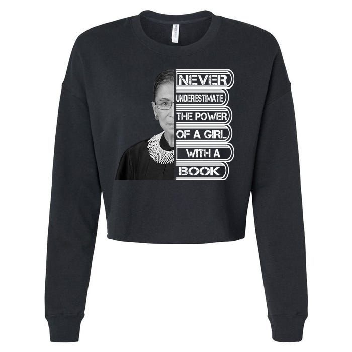 Ruth Never Underestimate a Power of a Book Cropped Pullover Crew