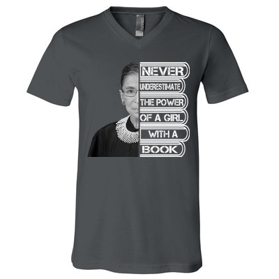 Ruth Never Underestimate a Power of a Book V-Neck T-Shirt