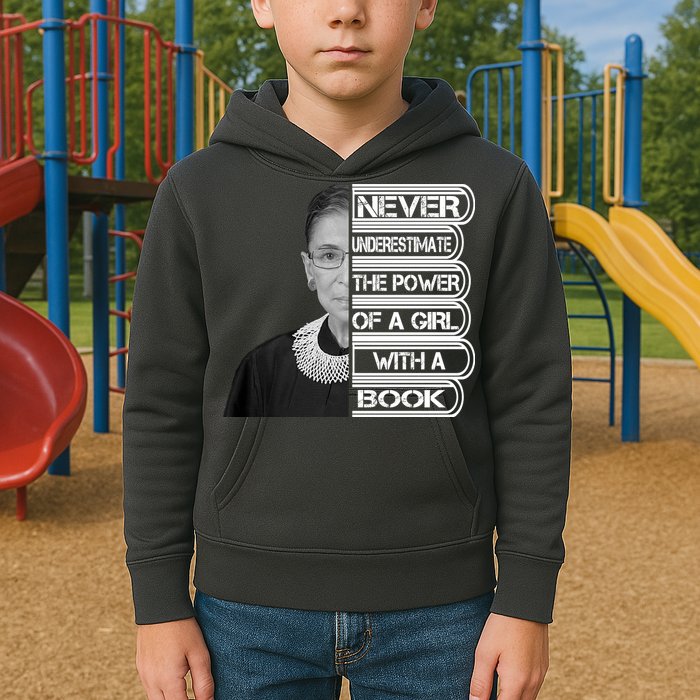 Ruth Never Underestimate a Power of a Book Kids Hoodie