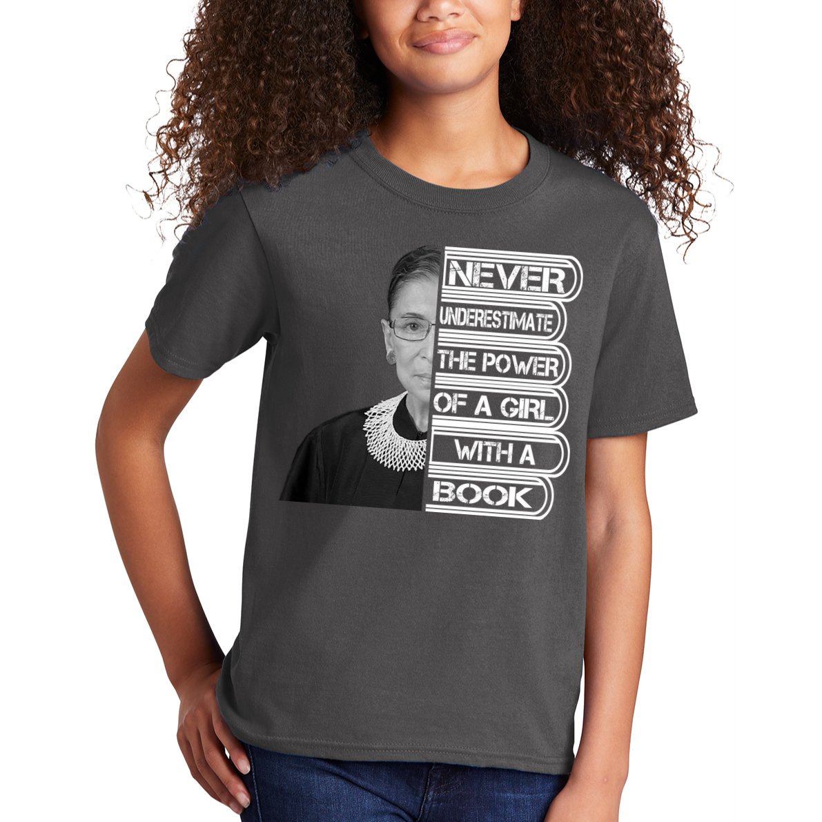 Ruth Never Underestimate a Power of a Book Kids T-Shirt