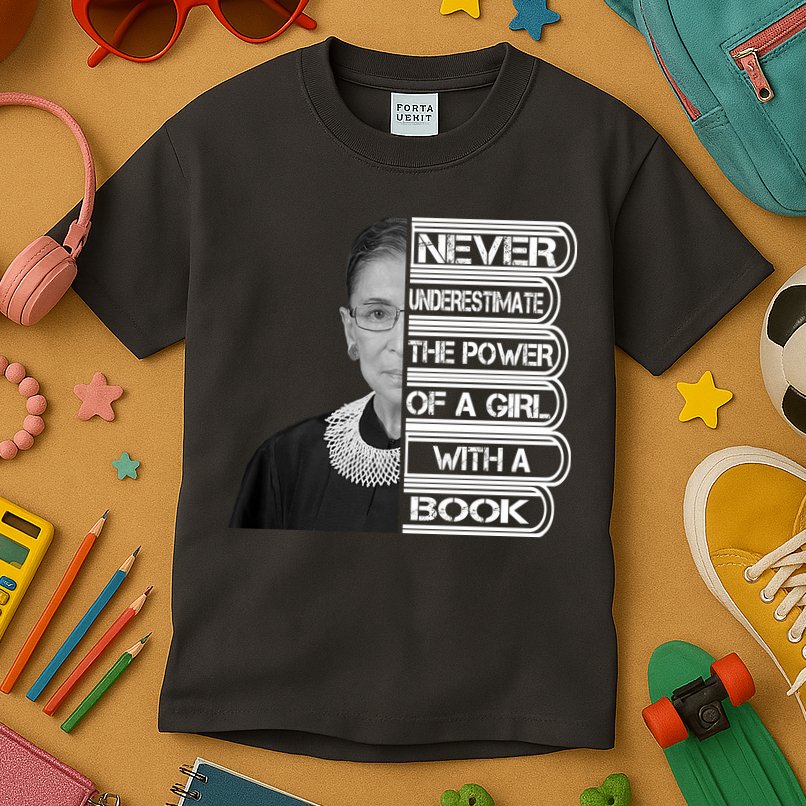 Ruth Never Underestimate a Power of a Book Kids T-Shirt