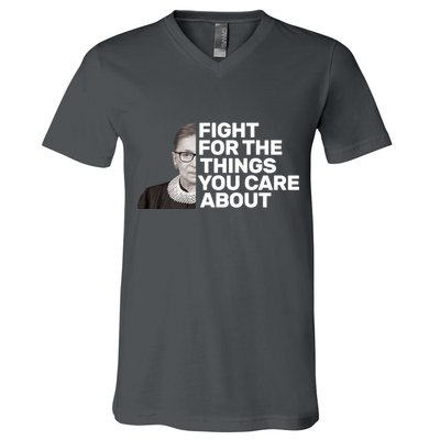Ruther Bader Ginsburg Fights V-Neck T-Shirt