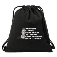 Ruther Bader Ginsburg Listens And Learns Drawstring Bag