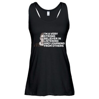 Ruther Bader Ginsburg Listens And Learns Ladies Essential Flowy Tank