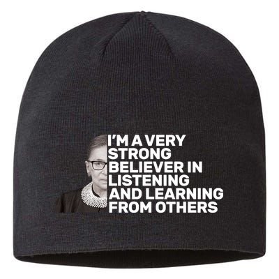Ruther Bader Ginsburg Listens And Learns Sustainable Beanie