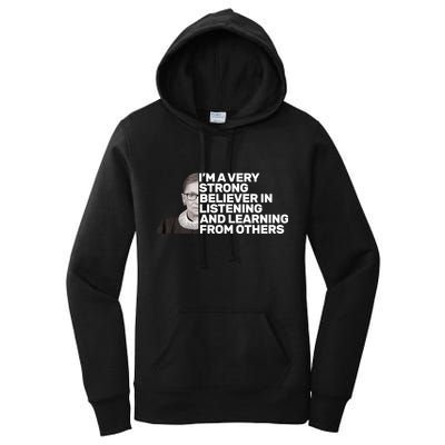 Ruther Bader Ginsburg Listens And Learns Women's Pullover Hoodie