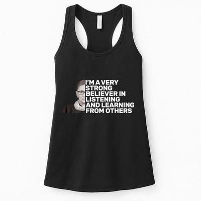 Ruther Bader Ginsburg Listens And Learns Womens Tank Top
