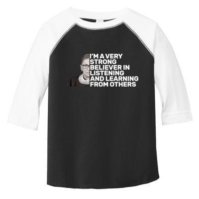 Ruther Bader Ginsburg Listens And Learns Toddler Fine Jersey T-Shirt