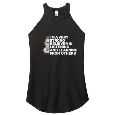 Ruther Bader Ginsburg Listens And Learns Women's Perfect Tri Rocker Tank